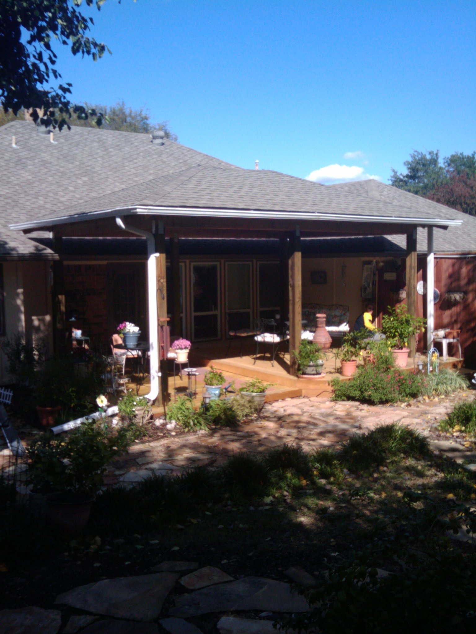 3a. Square Patio Cover with Comp Shingles Fences & Decks by T Campbell